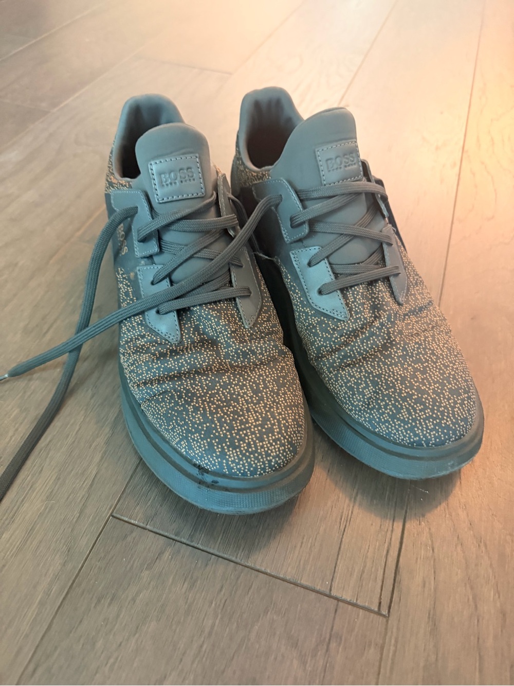 Hugo Boss Men's Gray Glitter Low-Top Sneakers